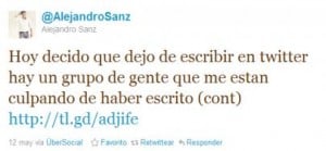 Twitter oficial de Alejandro Sanz