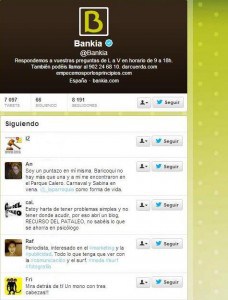 Twitter oficial de Bankia Social Media Marketing