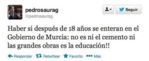 Pedro Saura y su falta de ortografía en Twitter